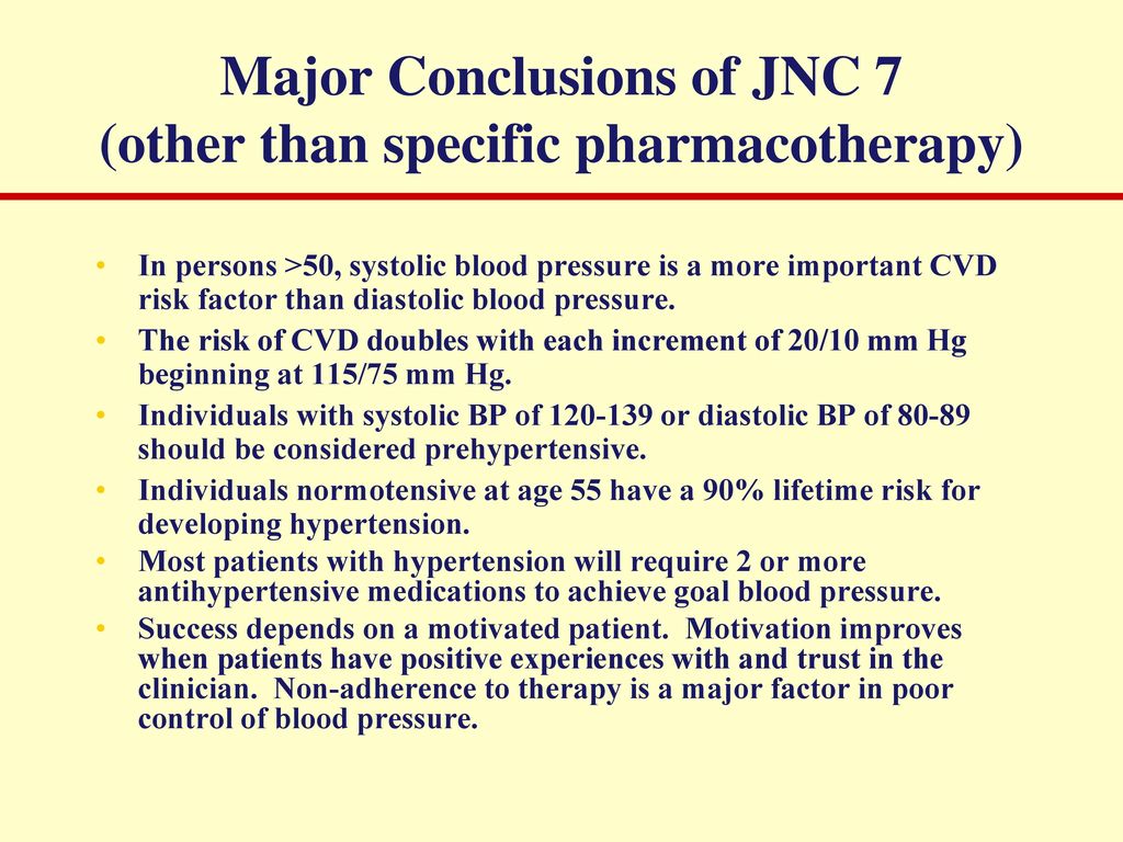 Major Conclusions of JNC 7 (other than specific pharmacotherapy)