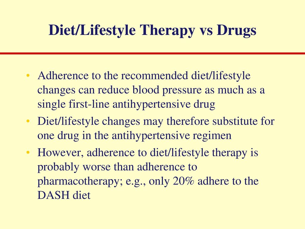 Diet/Lifestyle Therapy vs Drugs