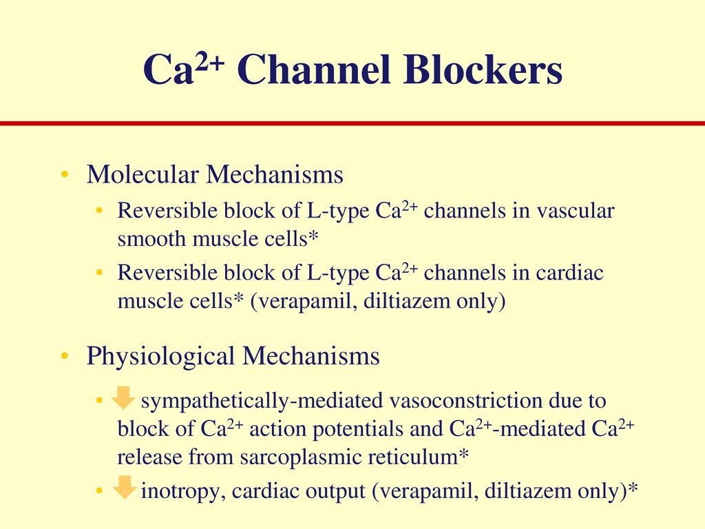Ca2+ Channel Blockers Molecular Mechanisms Physiological Mechanisms
