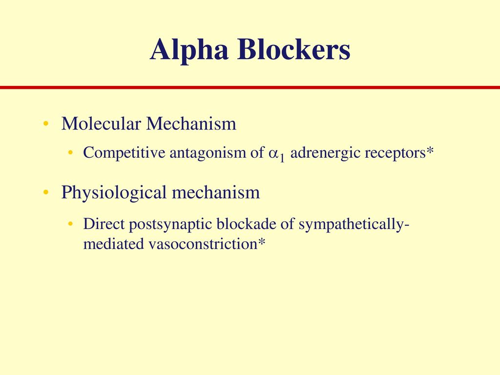 Alpha Blockers Molecular Mechanism Physiological mechanism