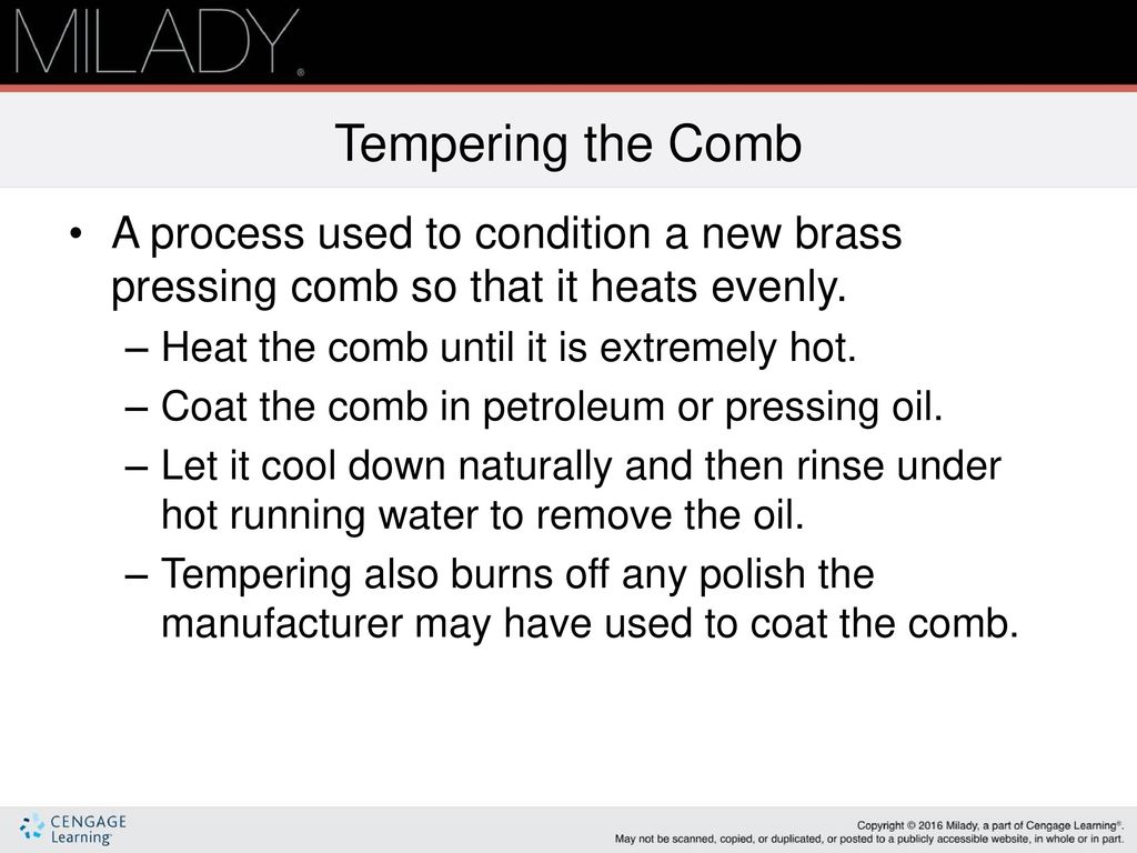 pressing combs with less teeth produce