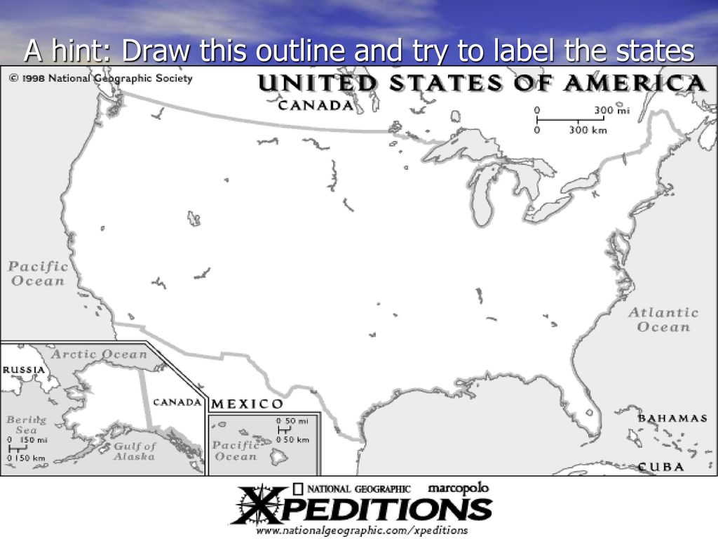 QUIZ Part 1: Geography Draw a map of the United States with ...