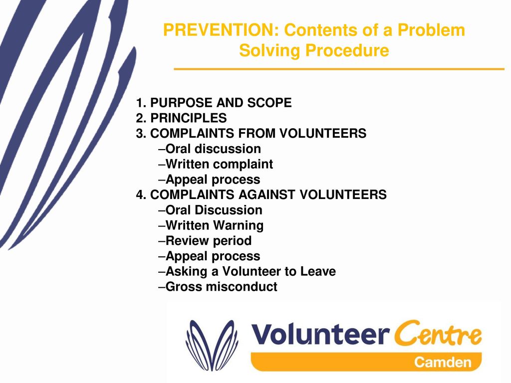 volunteer problem solving procedure