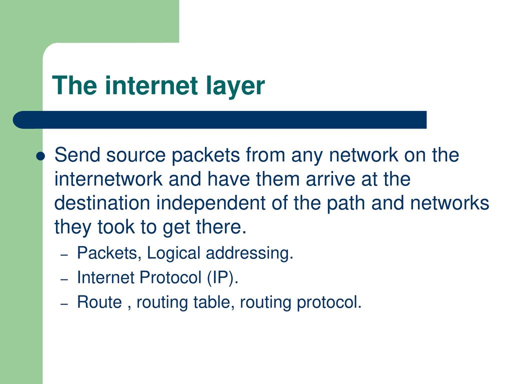 The internet layer