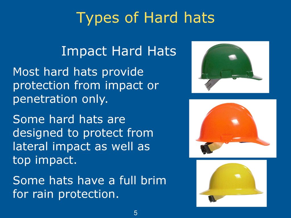 different hard hats