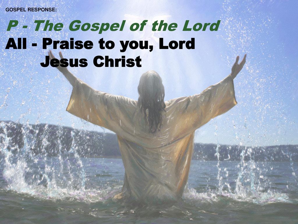 P - The Gospel of the Lord All - Praise to you, Lord Jesus Christ