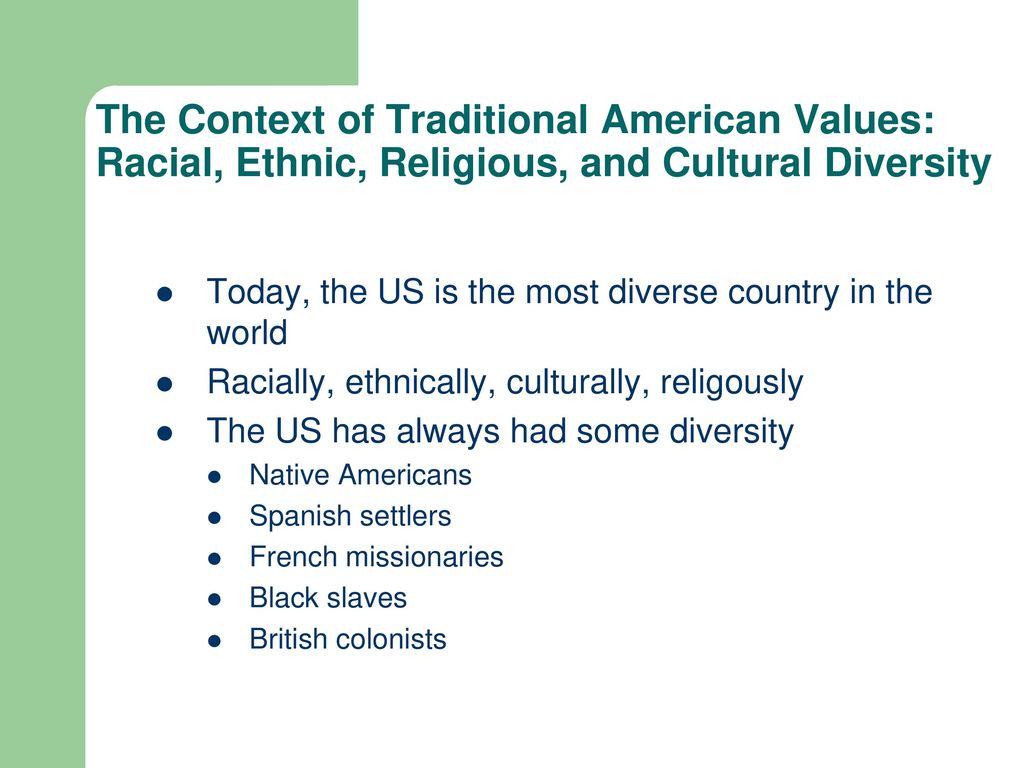 Chapter 1 Traditional American Values And Beliefs Ppt Video Online Download