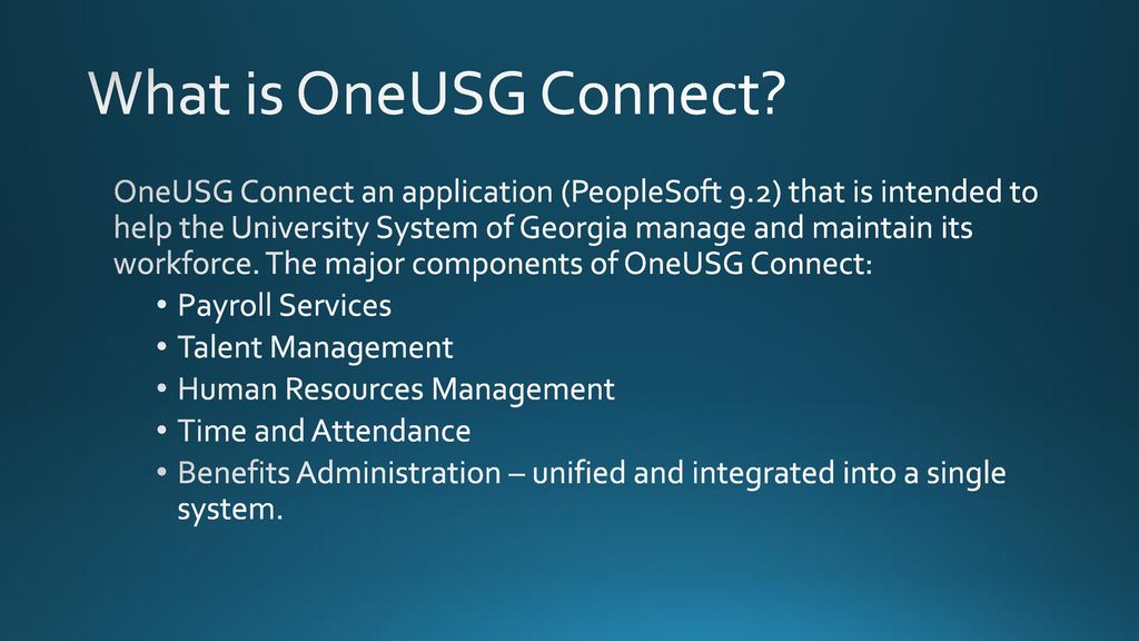 What is OneUSG Connect