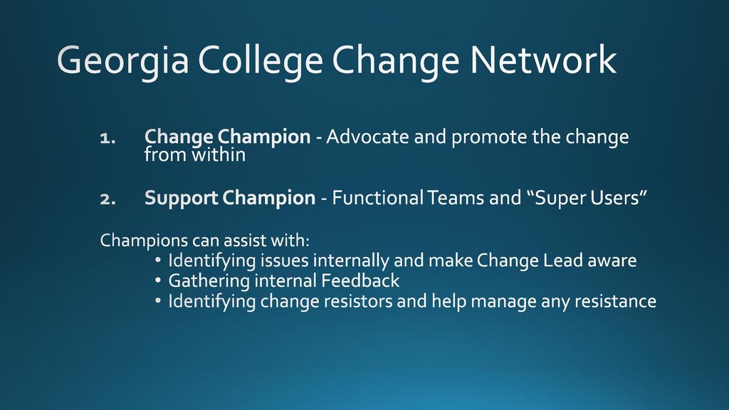 Georgia College Change Network