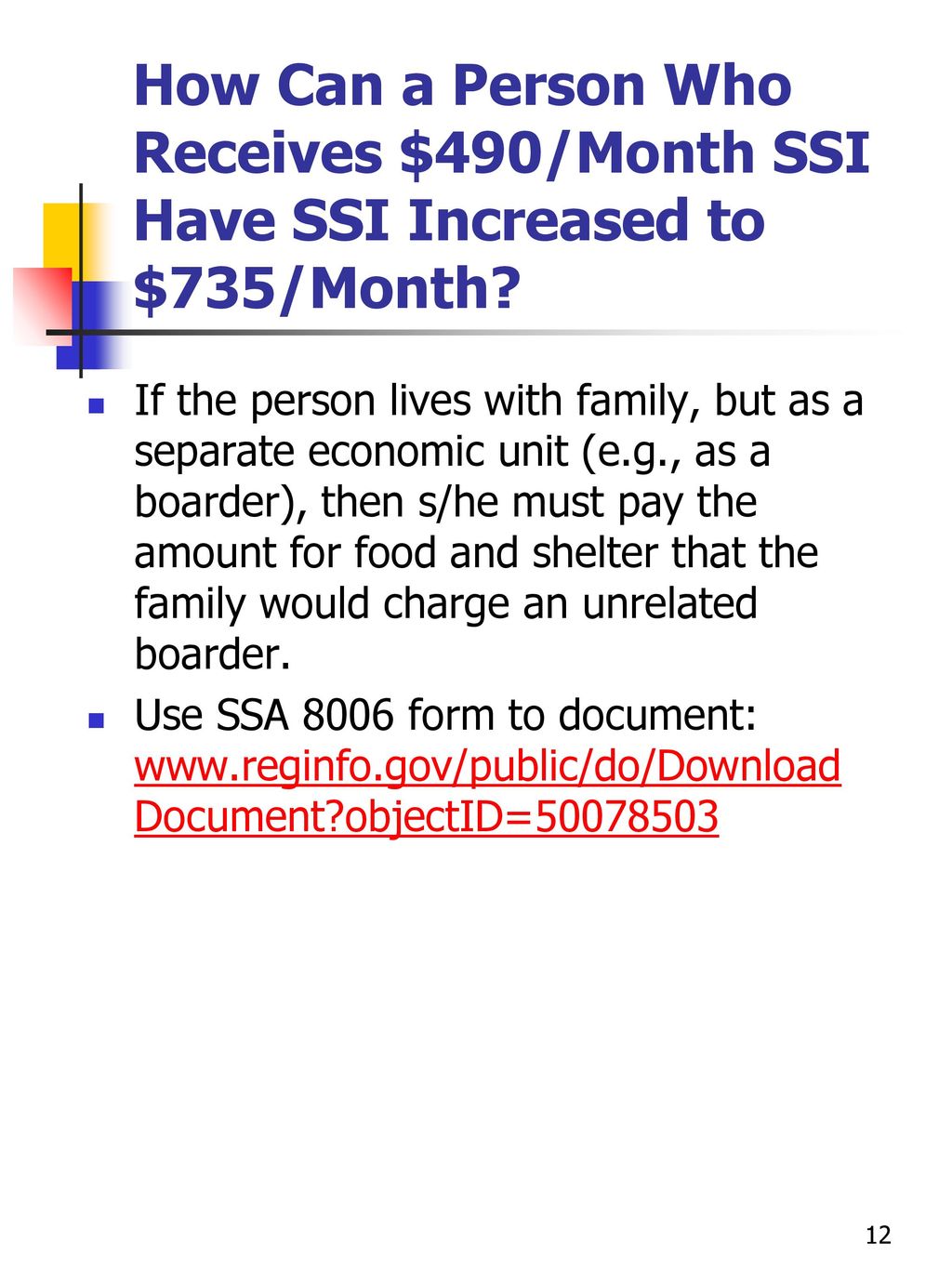 Supplemental Security Income (Ssi) For Young Adults: - Ppt Download