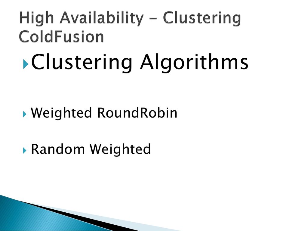 High availability clustering coldfusion ppt download