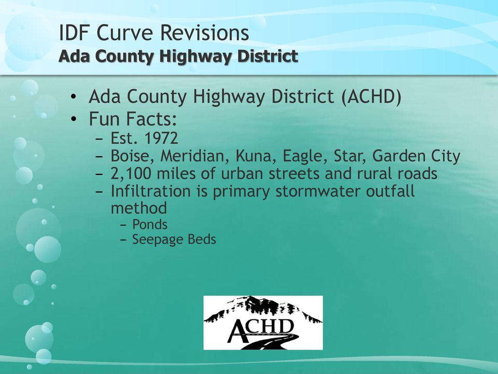 IDF Curve Revisions Ada County Highway District