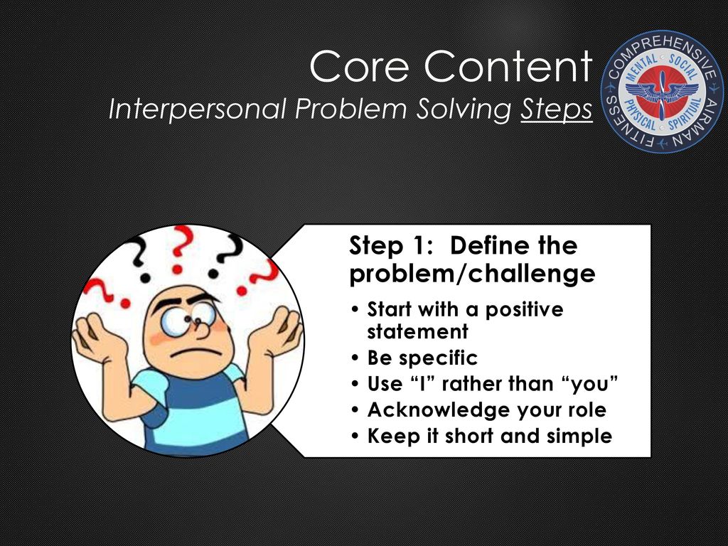 Core Content Interpersonal Problem Solving Steps