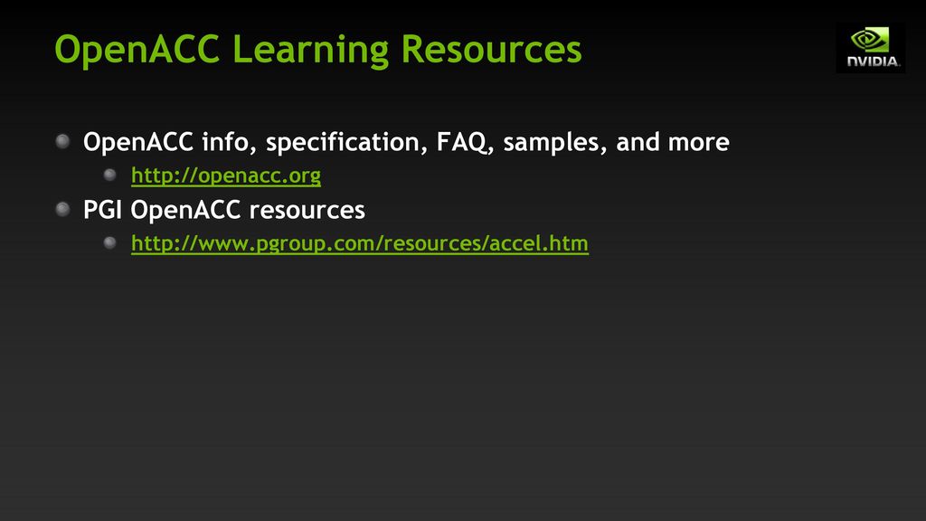 OpenACC Learning Resources