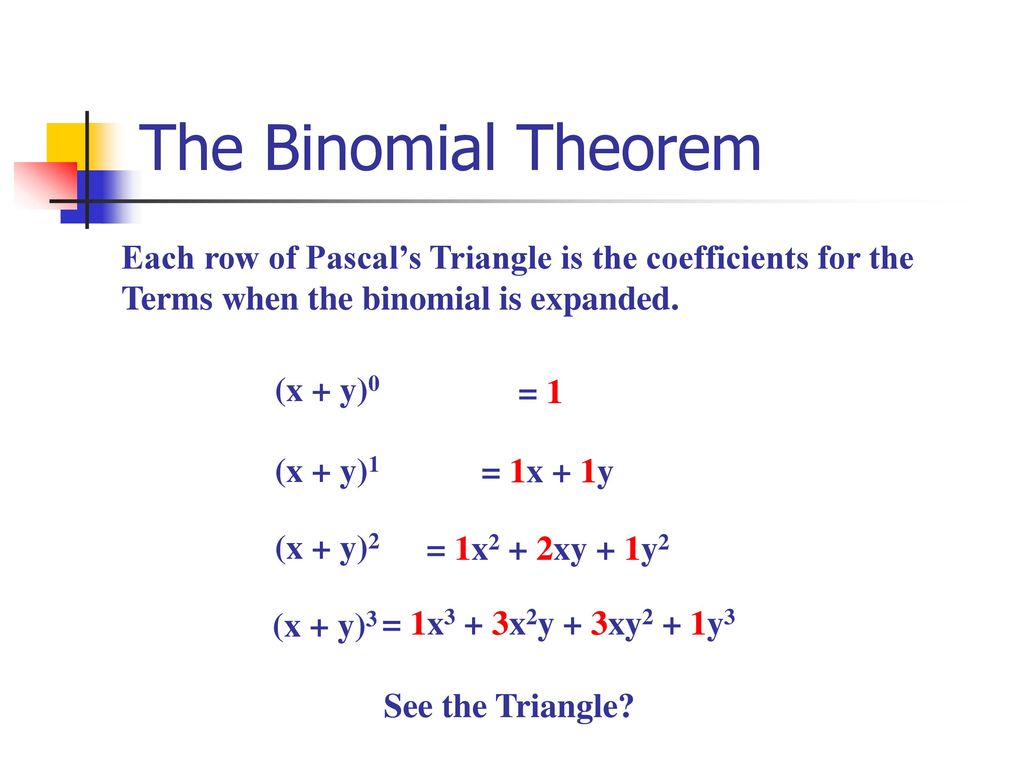 Section 8 5 The Binomial Theorem Ppt Download