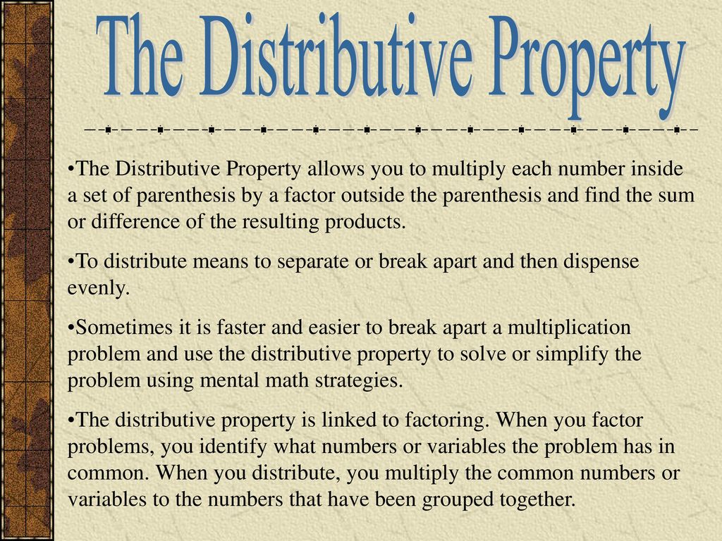 The Distributive Property - Ppt Download