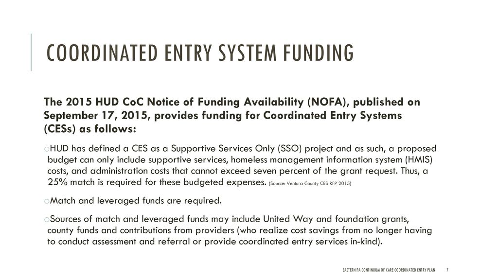 Coordinated Entry System Funding