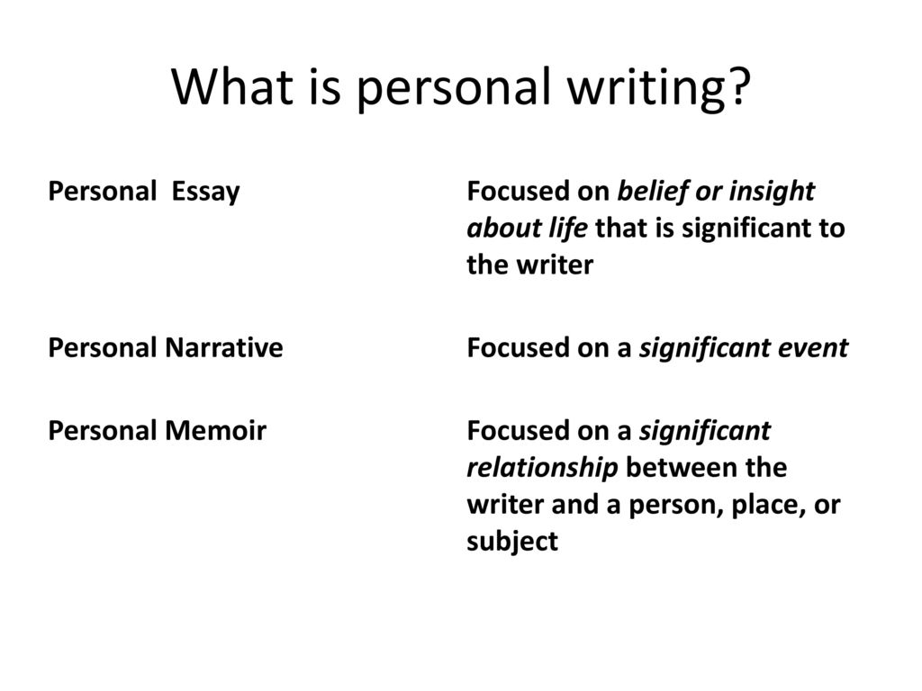personal writing definition