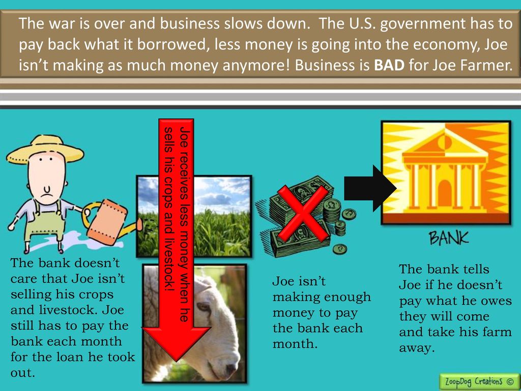 The war is over and business slows down. The U. S