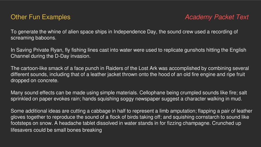 The Academy Of Motion Pictures Arts Sciences Curriculum