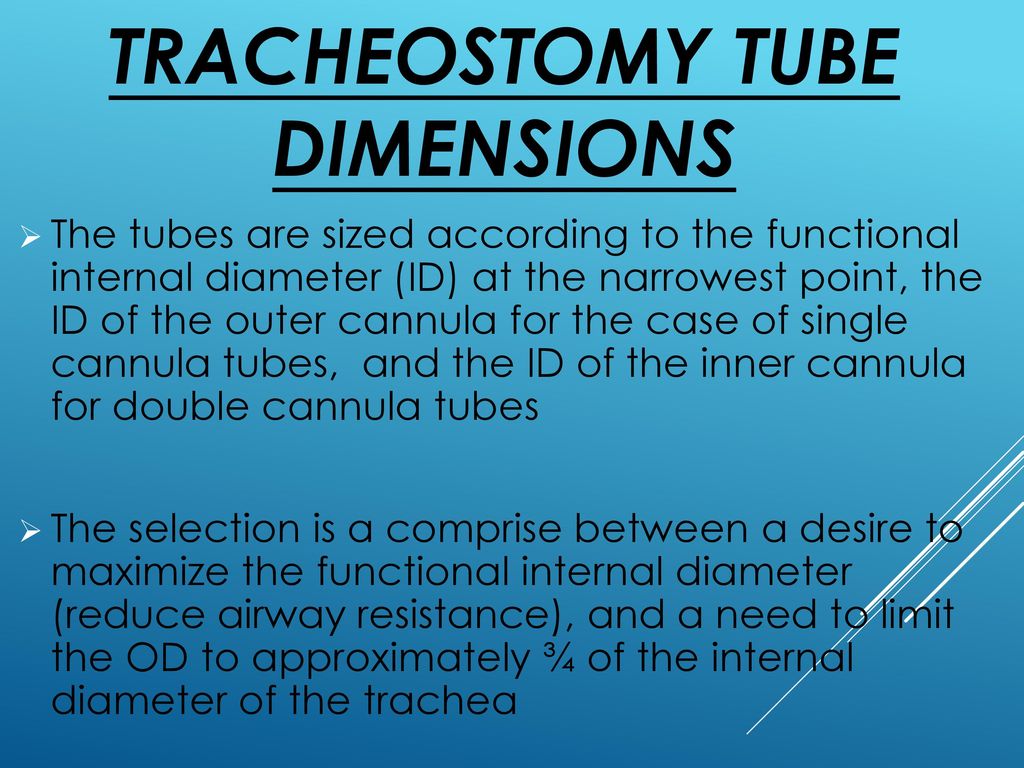 Shiley Tracheostomy Tube Size Chart