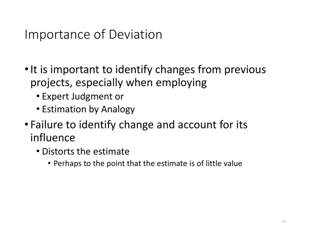 Importance of Deviation