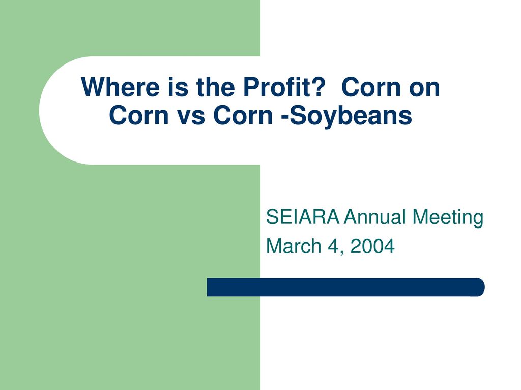 Where is the Profit Corn on Corn vs Corn -Soybeans