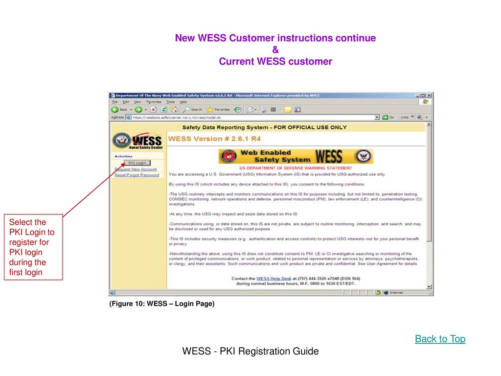 New WESS Customer instructions continue