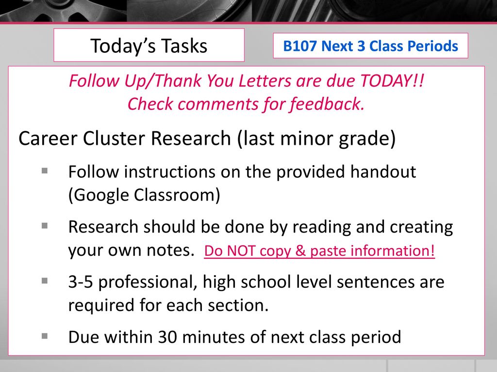 Wednesday may 17th 2017 b107 next 3 class periods ppt download