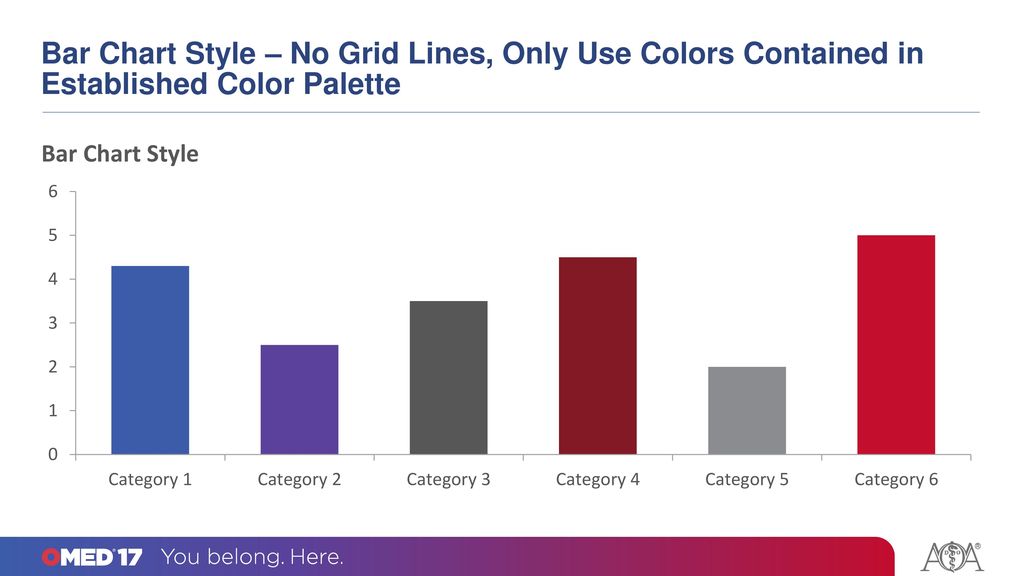 Sample Pie Chart – Only Use Colors Contained in Established Color Palette. Pie Has White 6 Point Stroke.