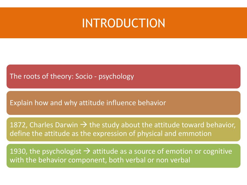 INTRODUCTION The roots of theory: Socio - psychology