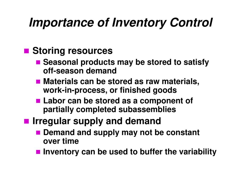 Importance of Inventory Control