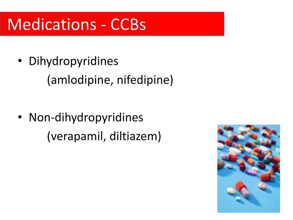Medications - CCBs Dihydropyridines (amlodipine, nifedipine)