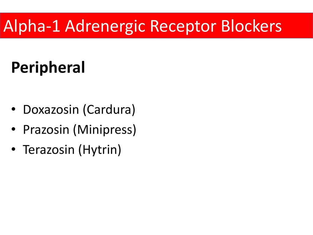 Alpha-1 Adrenergic Receptor Blockers