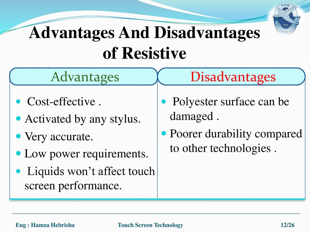 Advantages And Disadvantages of Resistive