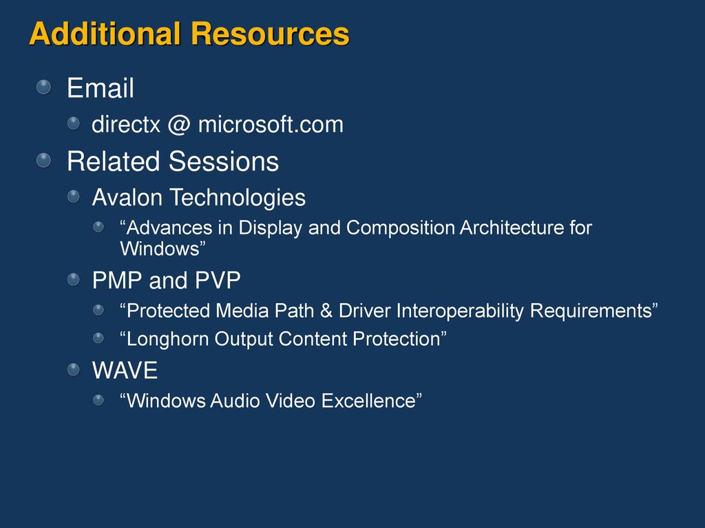 Additional Resources  Related Sessions microsoft.com