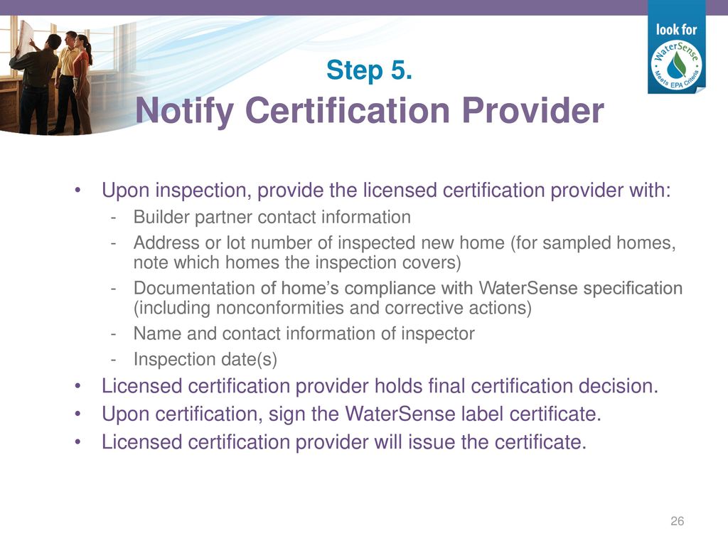 Step 5. Notify Certification Provider