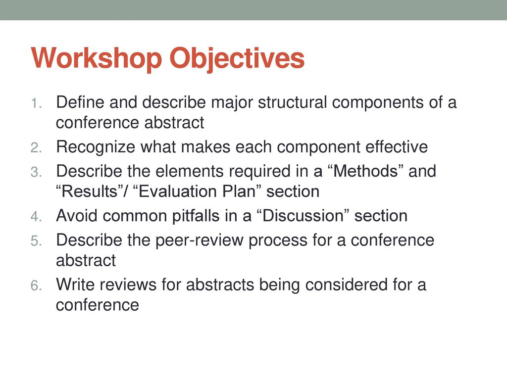 Reviewing Conference Abstracts Ppt Download