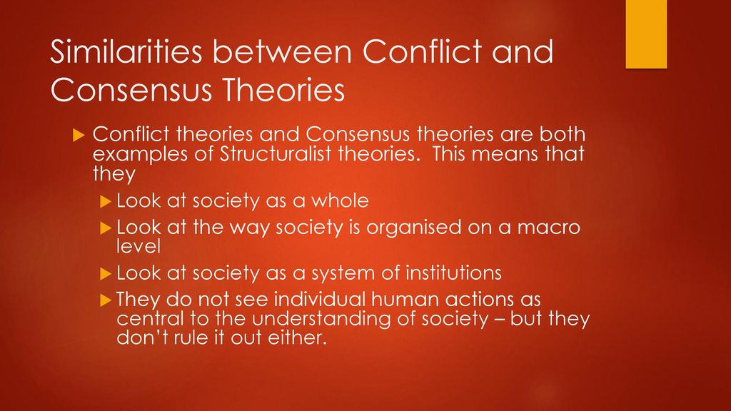 examples of consensus theory in society