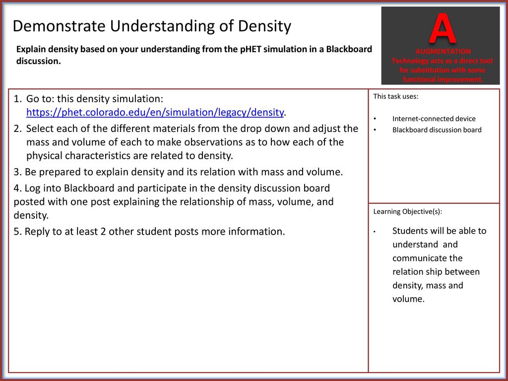 Demonstrate Understanding of Density