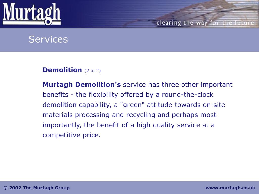 Services Demolition (2 of 2)