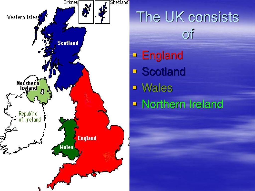 The uk consists of countries. The United Kingdom consists of. The uk consists of England, Scotland. The uk consists of four Countries. Consists of 4 Parts: England Scotland Wales Northern Ireland карта.
