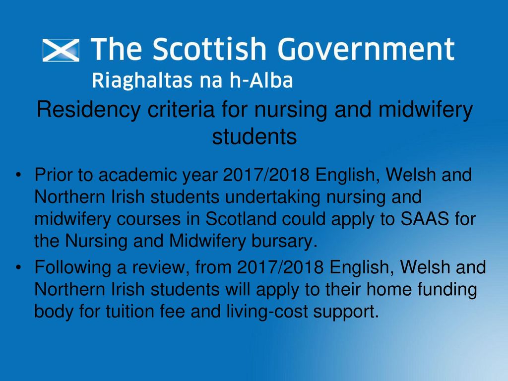 Residency criteria for nursing and midwifery students