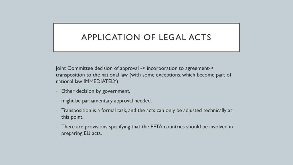 Application of legal acts