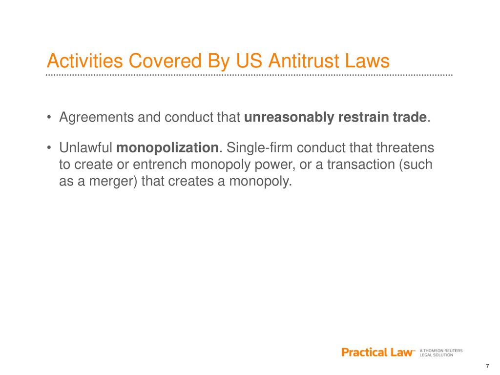 Overview of US Antitrust Laws - ppt download