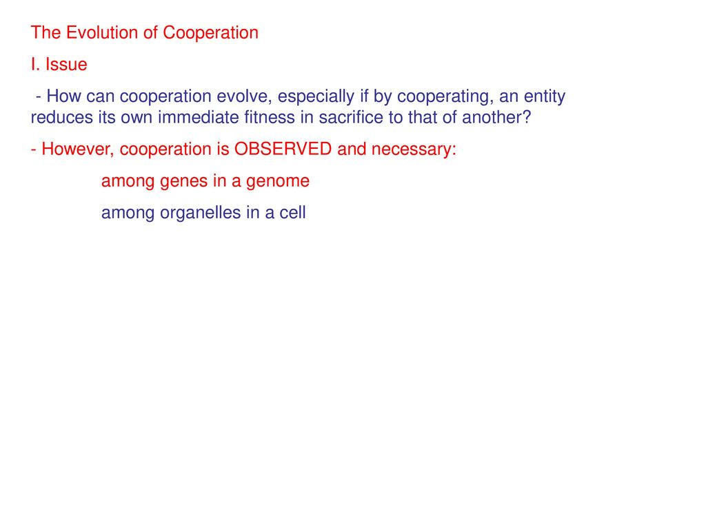 The Evolution Of Cooperation - Ppt Download