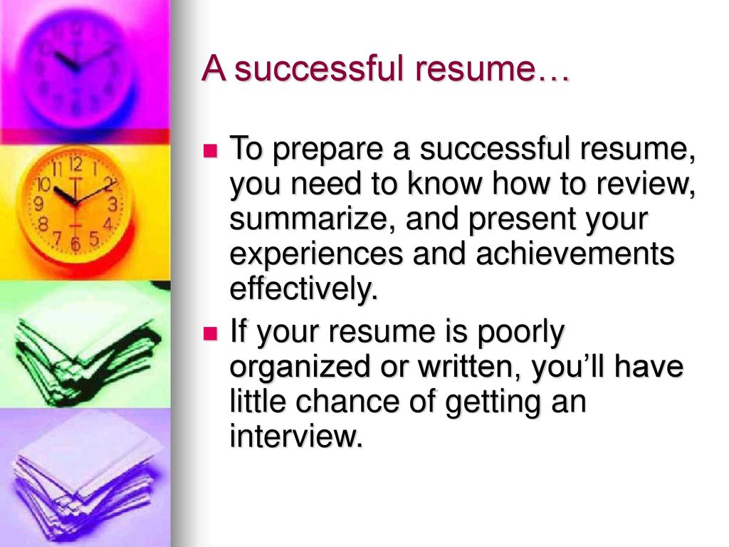 A successful resume…
