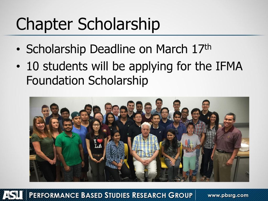 Chapter Scholarship Scholarship Deadline on March 17th