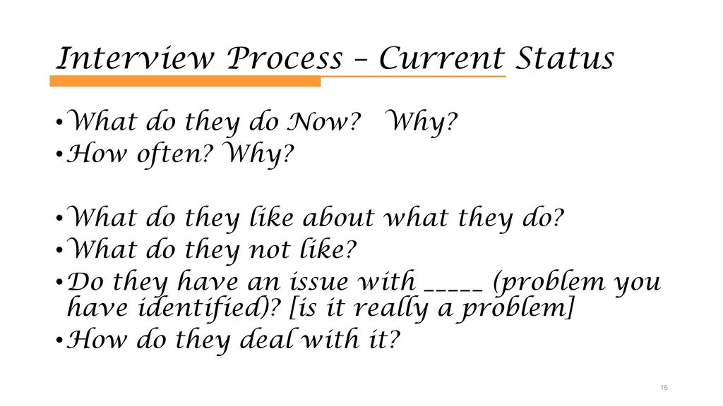 Interview Process – Current Status