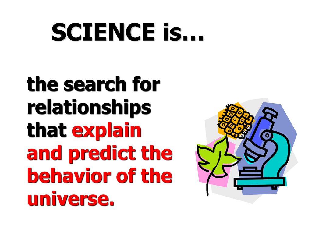 SCIENCE is… the search for relationships that explain